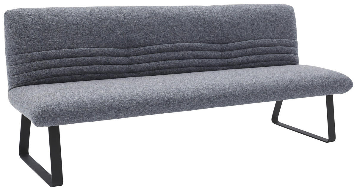 SITZBANK in Metall, Textil Dunkelblau  - Schwarz/Dunkelblau, Design, Textil/Metall (221/90/70cm) - Dieter Knoll