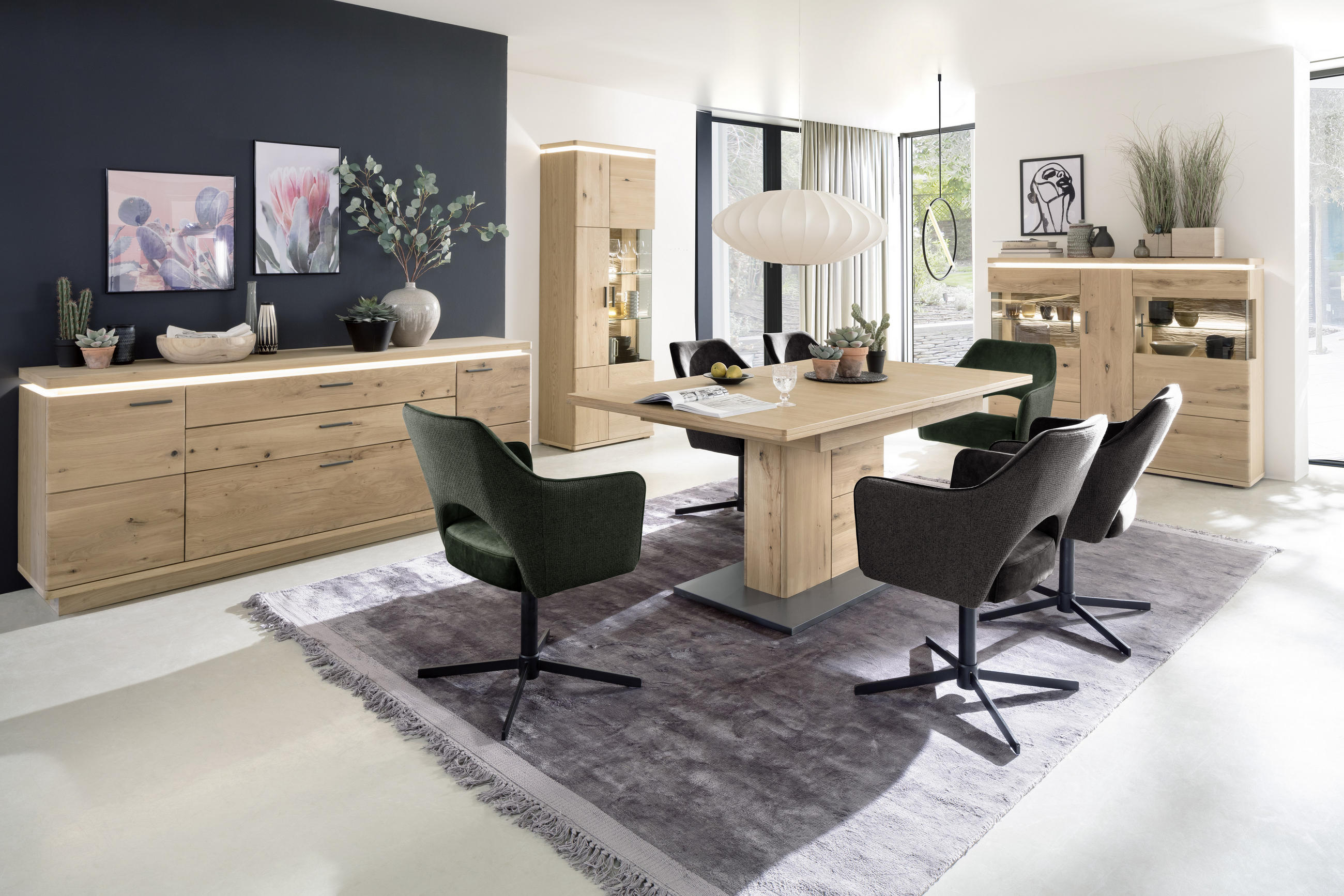 SIDEBOARD  in 210/84/44 cm  - Eiche Bianco/Grau, Design, Holz/Holzwerkstoff (210/84/44cm) - Livetastic