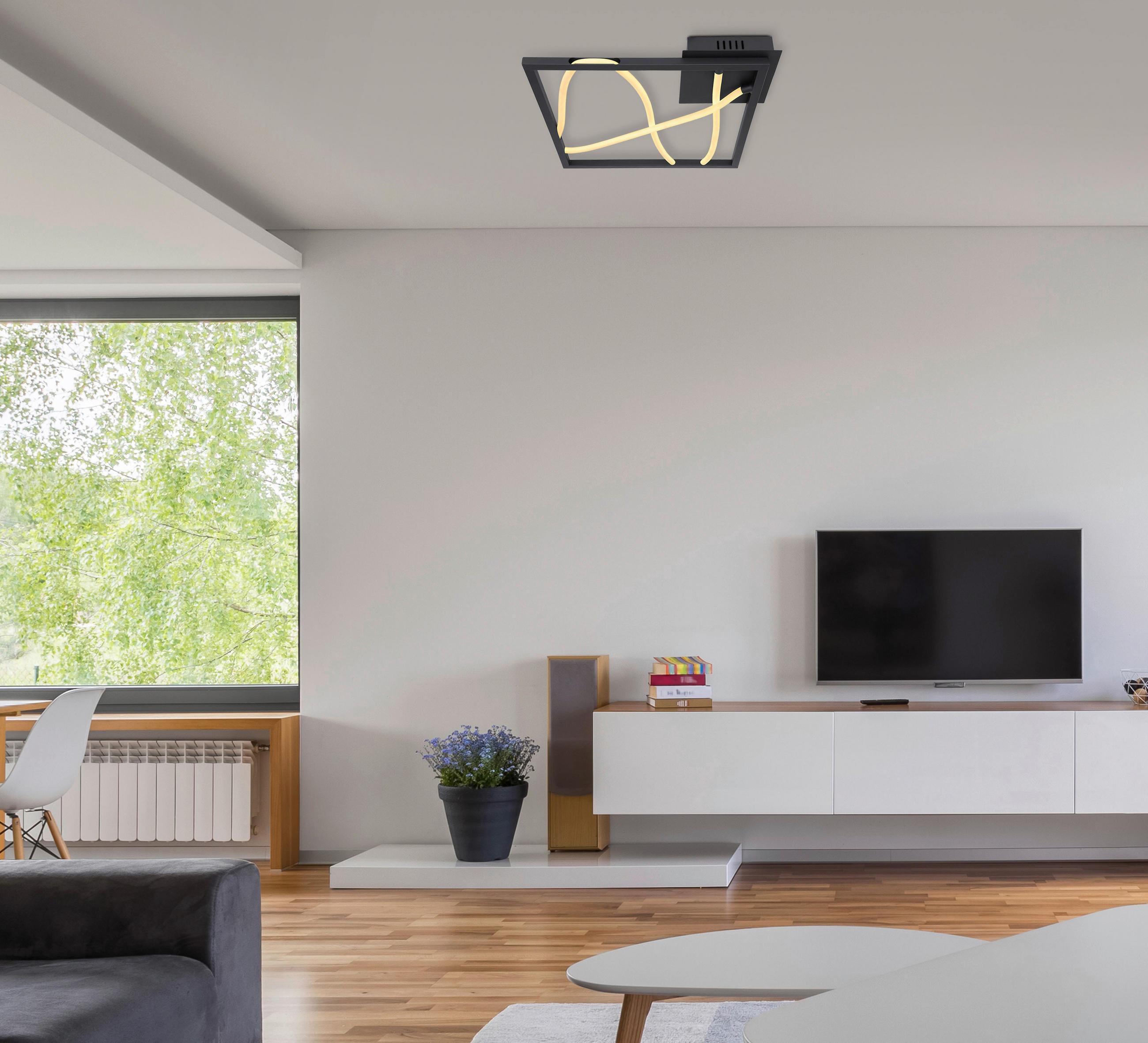 LED-DECKENLEUCHTE 22 W    41,7/41,7/5,1 cm  - Weiss/Opal, Basics, Kunststoff/Metall (41,7/41,7/5,1cm) - Globo