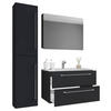 BADEZIMMER 4-teilig  in 93 cm  - Weiss/Alufarben, Modern, Keramik/Holzwerkstoff (93cm) - MID.YOU