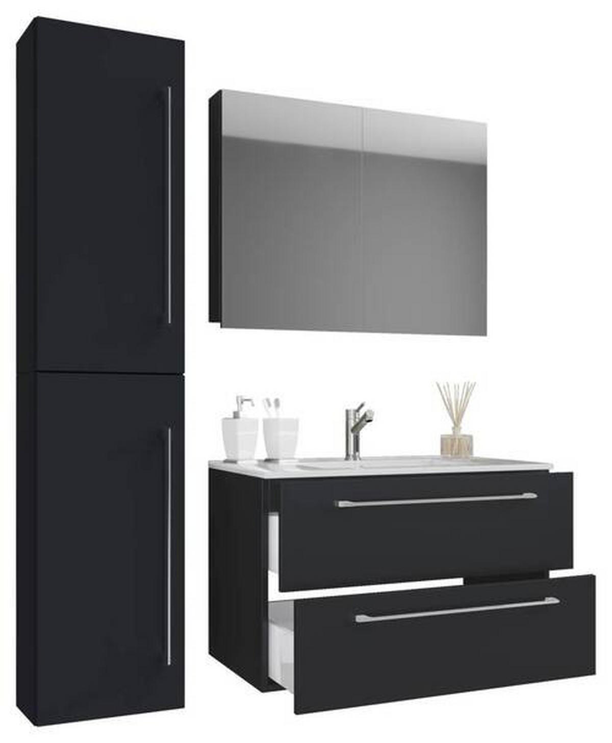 BADEZIMMER 4-teilig  in 93 cm  - Weiss/Alufarben, Modern, Keramik/Holzwerkstoff (93cm) - MID.YOU