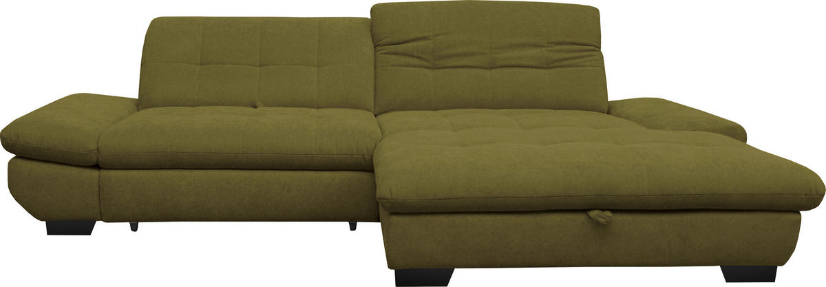 ECKSOFA in Mikrofaser Grün  - Schwarz/Grün, Design, Textil/Metall (290/198cm) - Xora