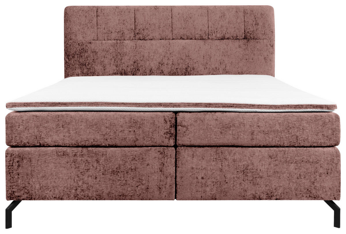 BOXSPRINGBETT 180/200 cm  in Weinrot  - Weinrot/Schwarz, Design, Textil/Metall (180/200cm) - Esposa