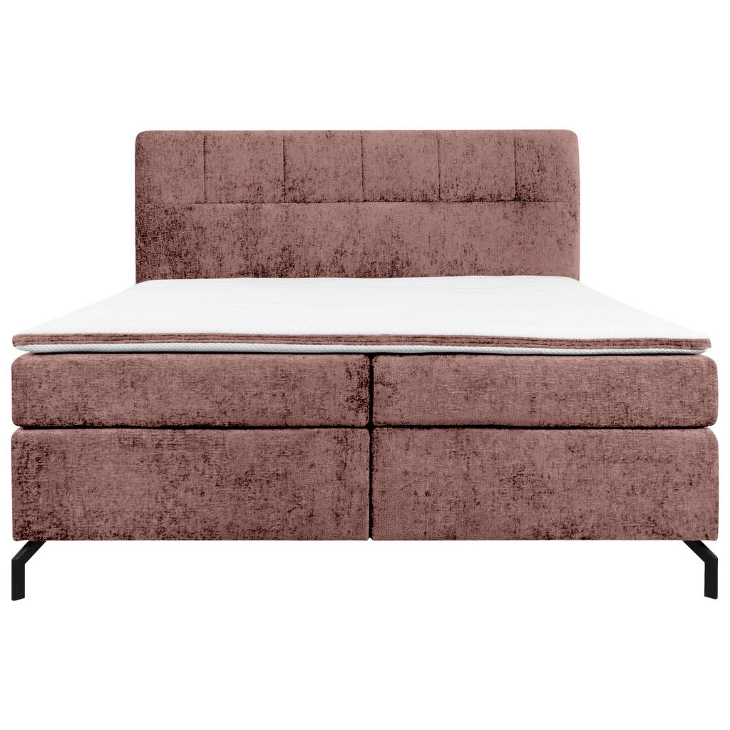 Thumbnail - Esposa Boxspringbett, Weinrot, Textil, H3 + H4, Höhe ca. 17 cm, 180x200 cm, Stoffauswahl, Topper durchgehend, Matratze i...