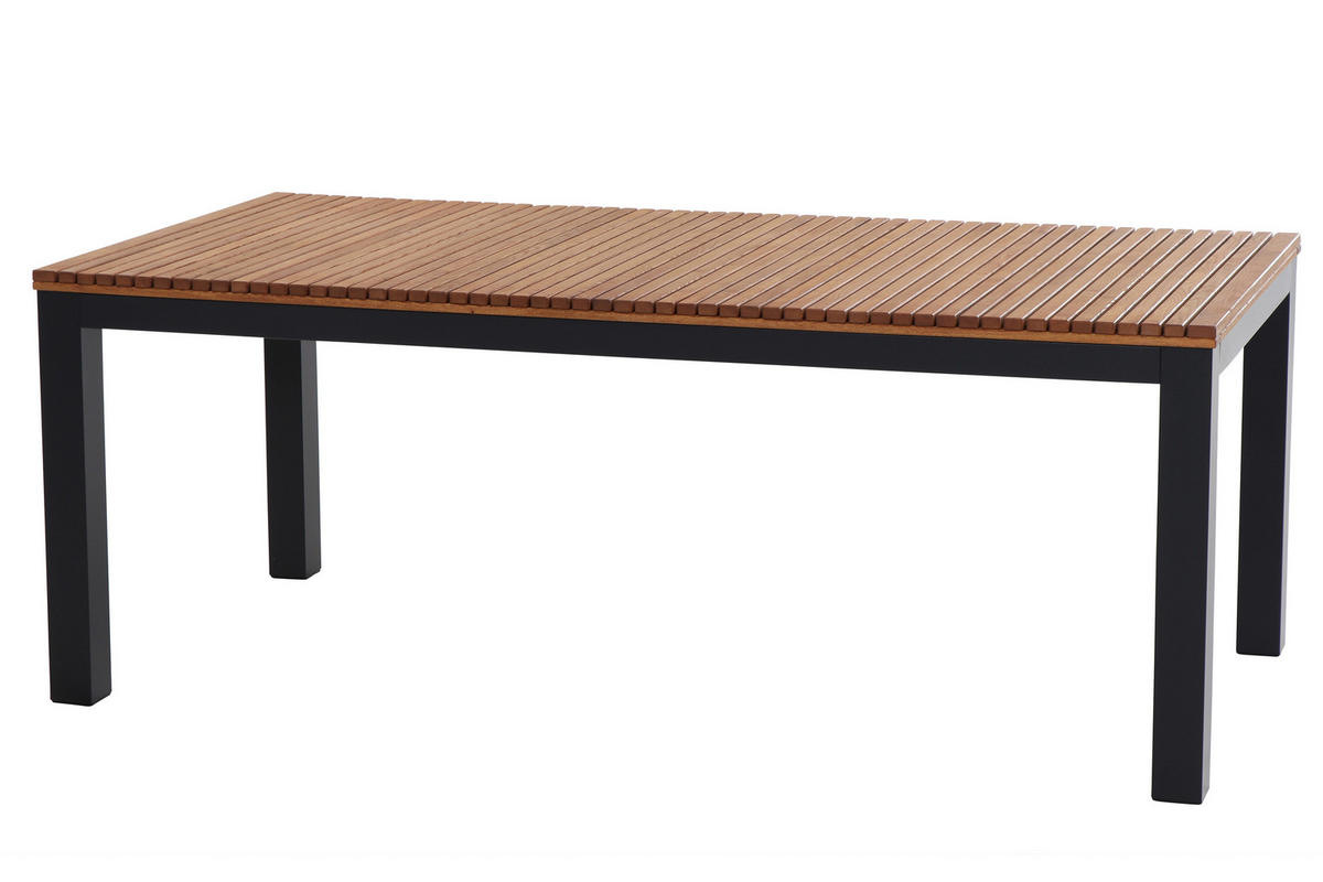 GARTENTISCH 220/100/76 cm Holz, Metall rechteckig  - Anthrazit/Robinienfarben, KONVENTIONELL, Holz/Metall (220/100/76cm) - Siena Garden