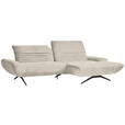 ECKSOFA  in Teddystoff Creme  280/170-195 cm  - Creme/Schwarz, Design, Textil/Metall (280/170-195cm) - Dieter Knoll