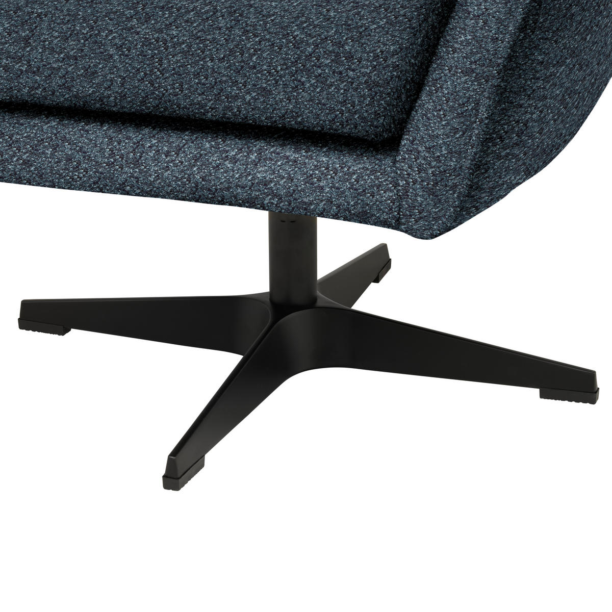 SESSEL in Bouclé Blau  - Blau/Schwarz, Design, Textil/Metall (80/78/80cm) - Stylife