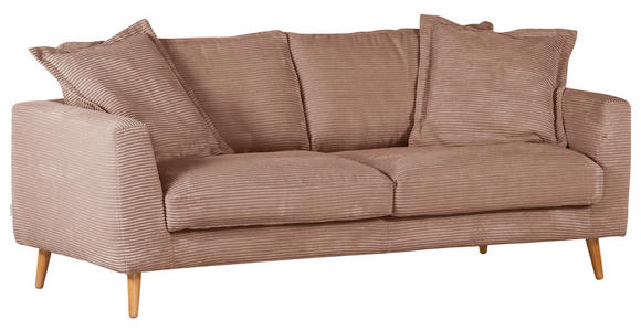 BIGSOFA in Cord Altrosa  - Altrosa/Naturfarben, ROMANTIK / LANDHAUS, Holz/Textil (220/69/100cm) - Landscape