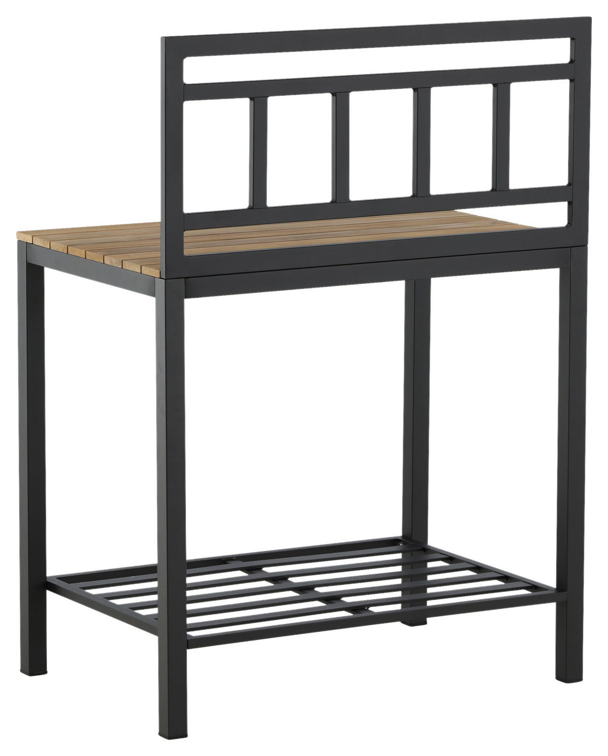 OUTDOORKÜCHE - Schwarz/Teakfarben, KONVENTIONELL, Holz/Metall (90/127/60cm) - Gardenson
