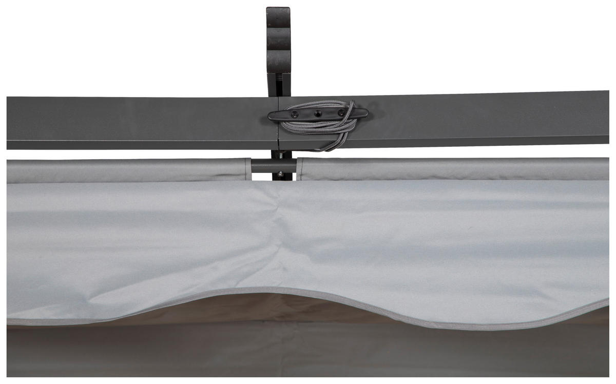 PERGOLA 395/245/295 cm   - Schwarz/Grau, KONVENTIONELL, Textil/Metall (395/245/295cm) - Gardenson