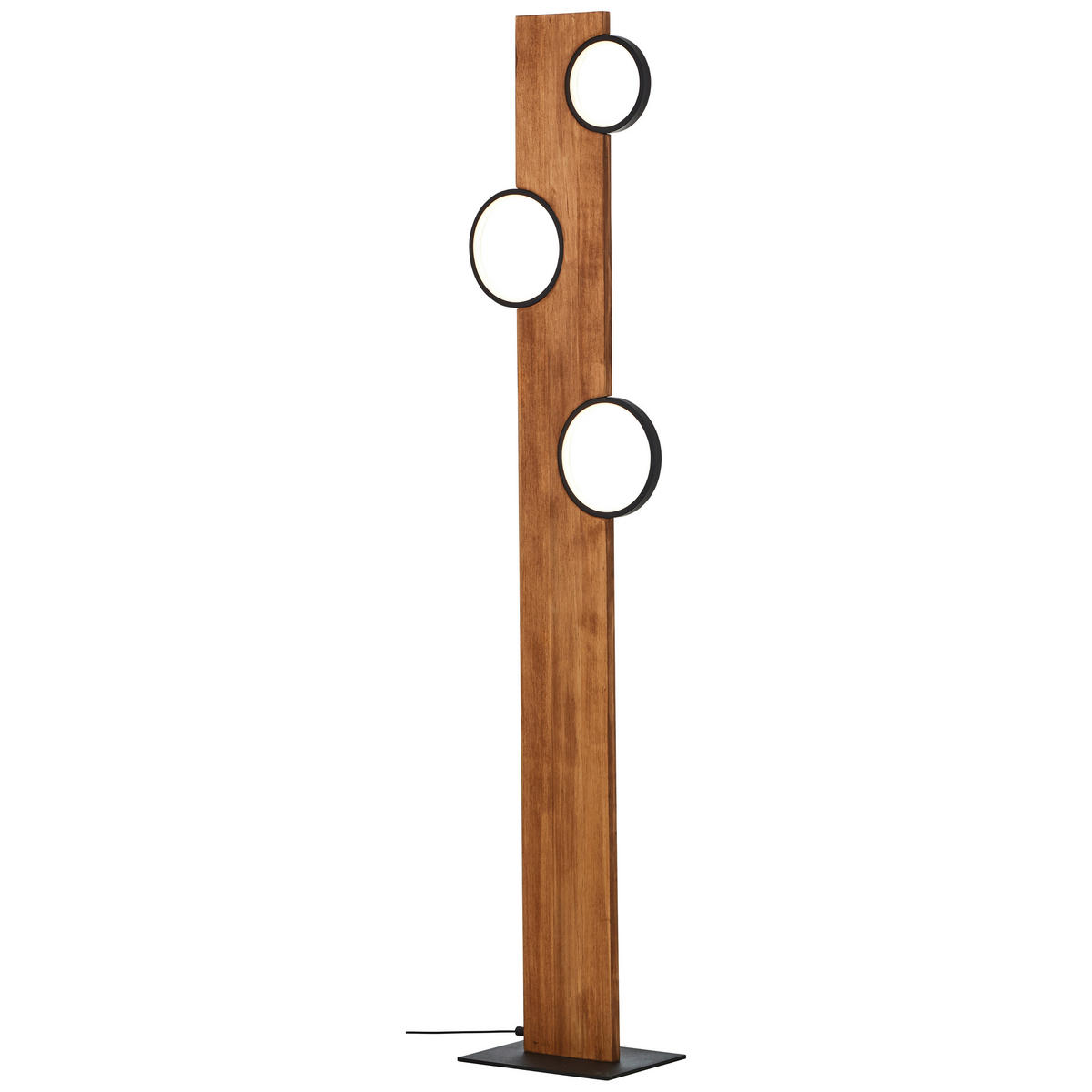 LED-STEHLEUCHTE - Hellbraun/Schwarz, Natur, Holz/Metall (140,4/31,2/18cm) - Brilliant