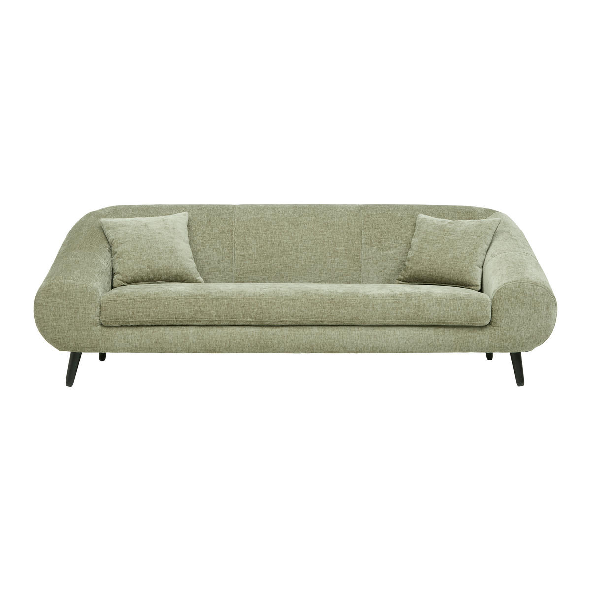 MEGASOFA in tissage à plat vert  - vert/noir, Modern, textile/bois (225/75/102cm) - MID.YOU