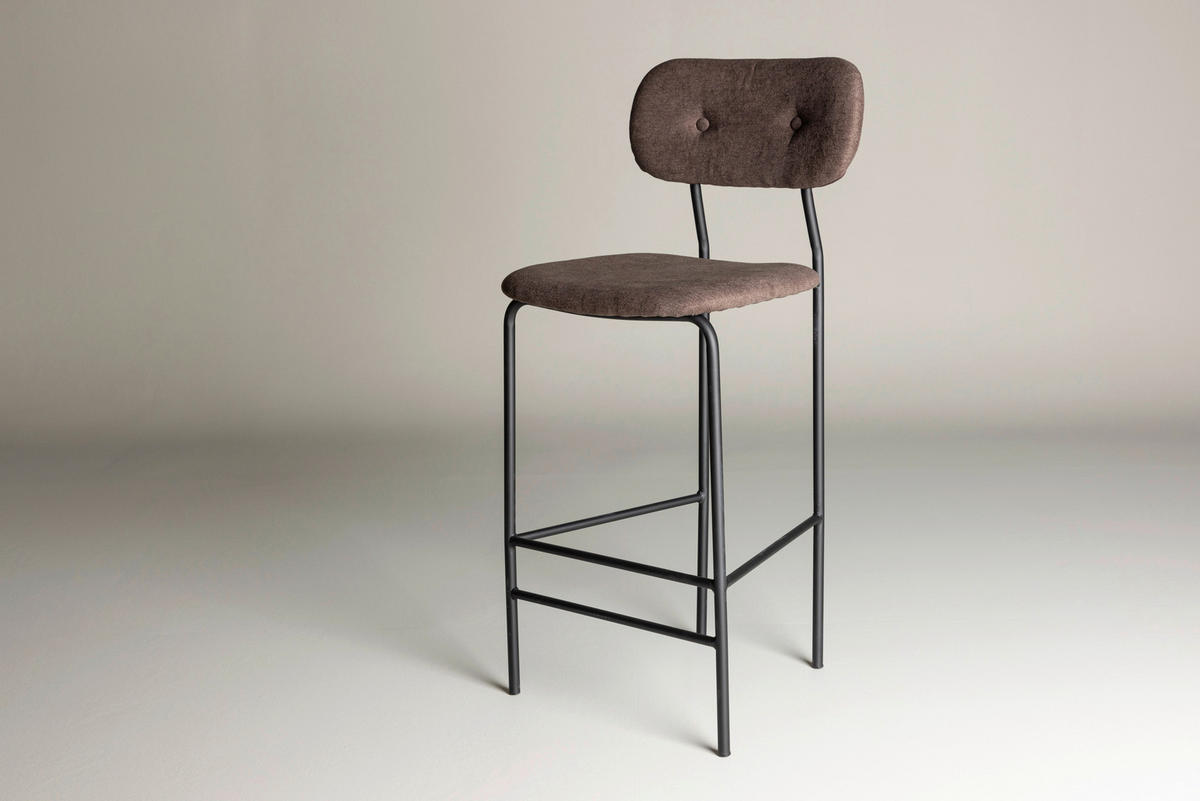 BARHOCKER-SET in Braun  - Braun, Design, Textil/Metall (47/105/49cm) - Livetastic