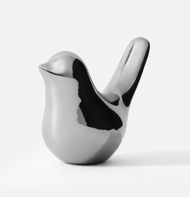 DEKORATIONSFÅGEL - silver, Basics (11cm)