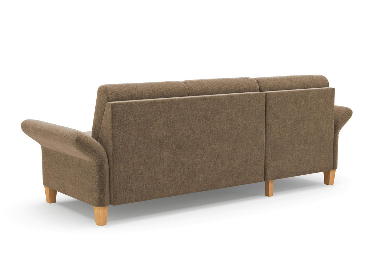 ECKSOFA ROCHELLE E Hellbraun Flachgewebe  - Hellbraun/Eichefarben, KONVENTIONELL, Holz/Textil (164/251cm) - Sit & More