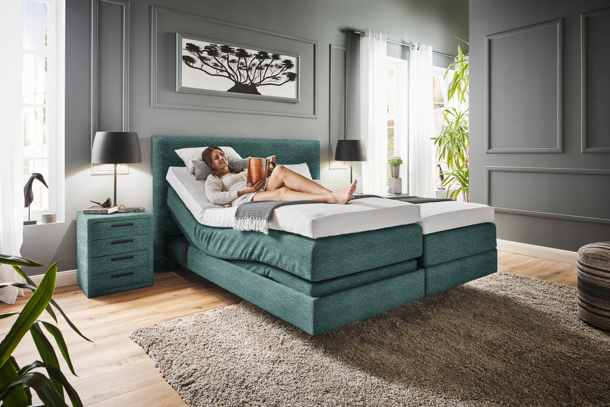 BOXSPRINGBETT 180/200 cm  in Grün  - Grün, Konventionell, Holz/Textil (180/200cm) - Dieter Knoll