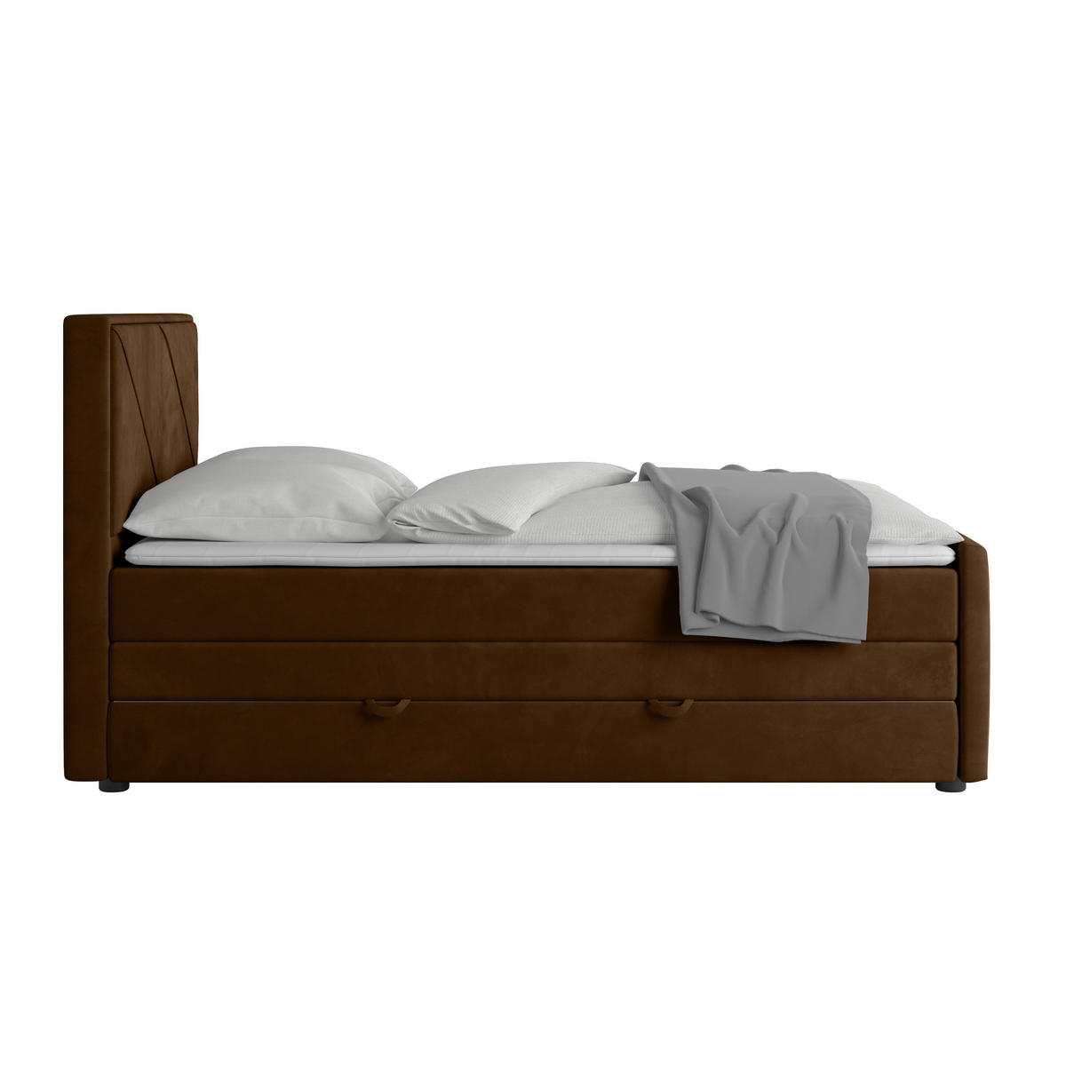BOXSPRINGBETT 140/200 cm  in Braun  - Braun, Modern, Holz/Kunststoff (140/200cm) - MID.YOU