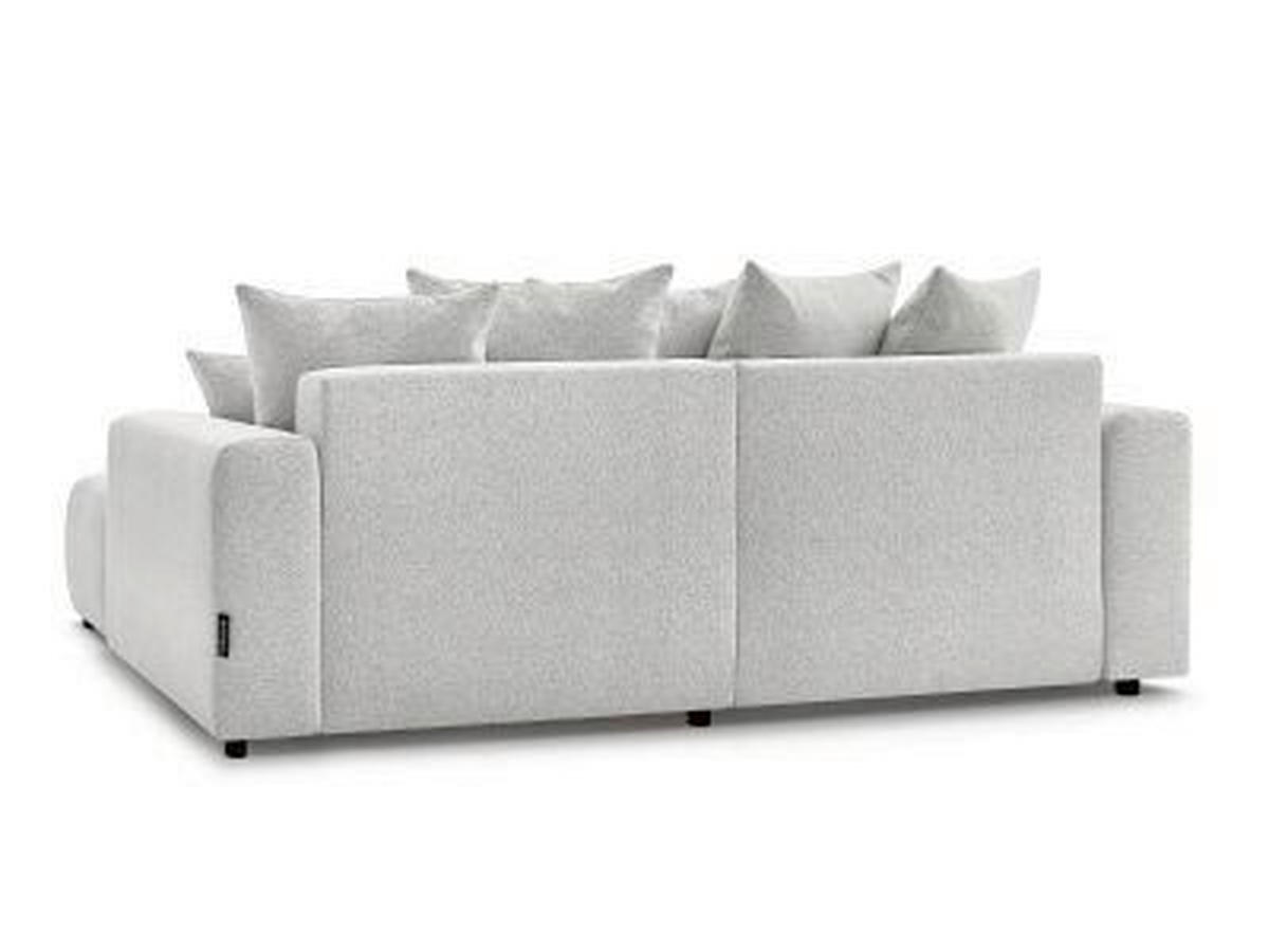 ECKSOFA Ottomane rechts  ATILLA Hellgrau Flachgewebe  - Hellgrau/Schwarz, MODERN, Kunststoff/Textil (244/149cm)