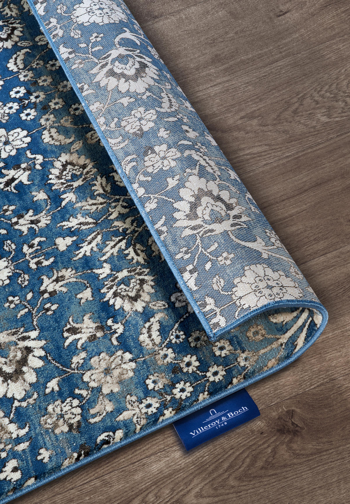 FLACHWEBETEPPICH  Wohnzimmer 160/235 cm Kollektion 1869 Blau, Creme rechteckig  - Blau/Creme, Design, Kunststoff/Textil (160/235cm) - Villeroy & Boch