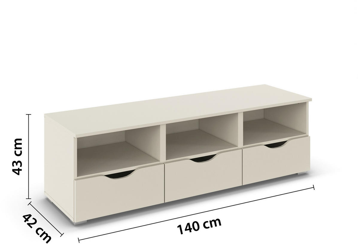 LOWBOARD  in 140/43/42 cm  - Champagner/Silberfarben, Basics, Holzwerkstoff (140/43/42cm) - Boxxx