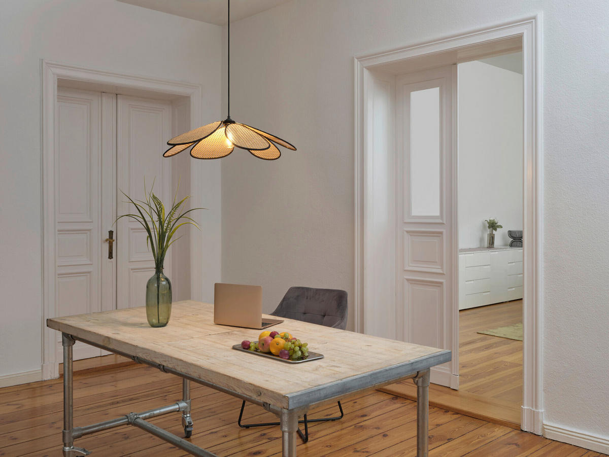 HÄNGELEUCHTE 69/124,5 cm  - Beige, Basics, Holz/Metall (69/124,5cm) - Osram