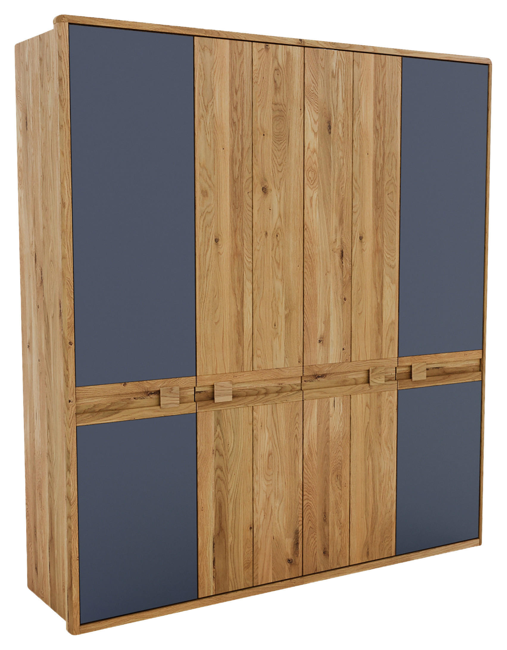 KLEIDERSCHRANK  in Anthrazit, Eiche Artisan, Wildeiche  - Wildeiche/Anthrazit, KONVENTIONELL, Glas/Holz (206/225/58cm) - Linea Natura