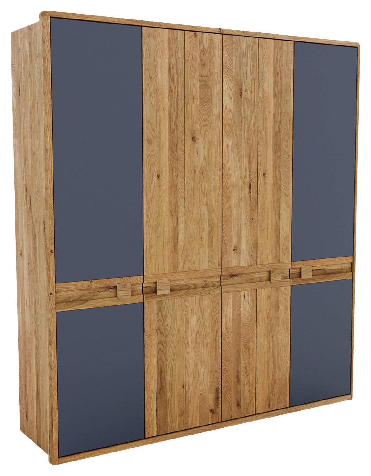 KLEIDERSCHRANK  in Anthrazit, Eiche Artisan, Wildeiche  - Wildeiche/Anthrazit, KONVENTIONELL, Glas/Holz (206/225/58cm) - Linea Natura