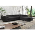 ECKSOFA in Lederlook Schwarz  - Chromfarben/Schwarz, KONVENTIONELL, Textil/Metall (278/224cm) - Carryhome