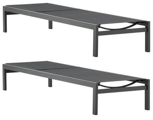 SONNENLIEGE 60/30/195 cm  - Schwarz, KONVENTIONELL, Metall (60/30/195cm) - Gardenson