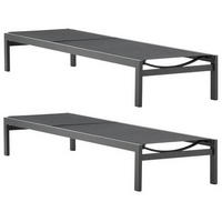 SONNENLIEGE 60/30/195 cm  - Schwarz, KONVENTIONELL, Metall (60/30/195cm) - Gardenson