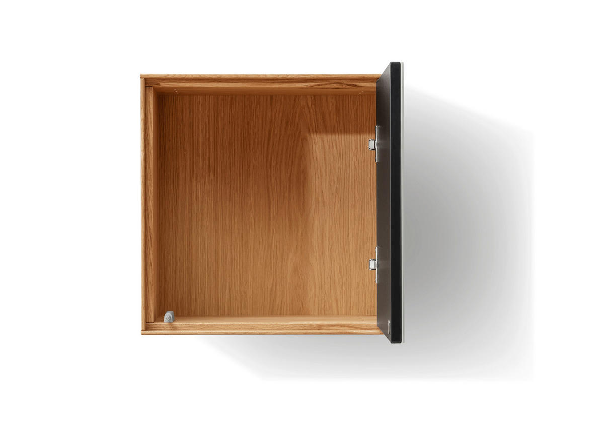 HÄNGEELEMENT Asteiche massiv Eichefarben, Kaschmir  - Kaschmir/Eichefarben, KONVENTIONELL, Glas/Holz (41/41/25cm) - Linea Natura