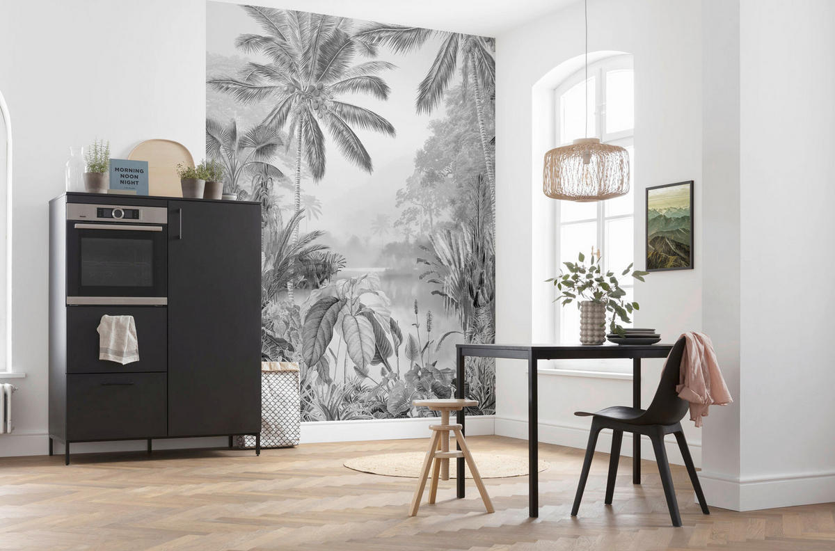 VLIESTAPETE Tropical  - Schwarz/Weiß, Natur (200/270cm) - Komar