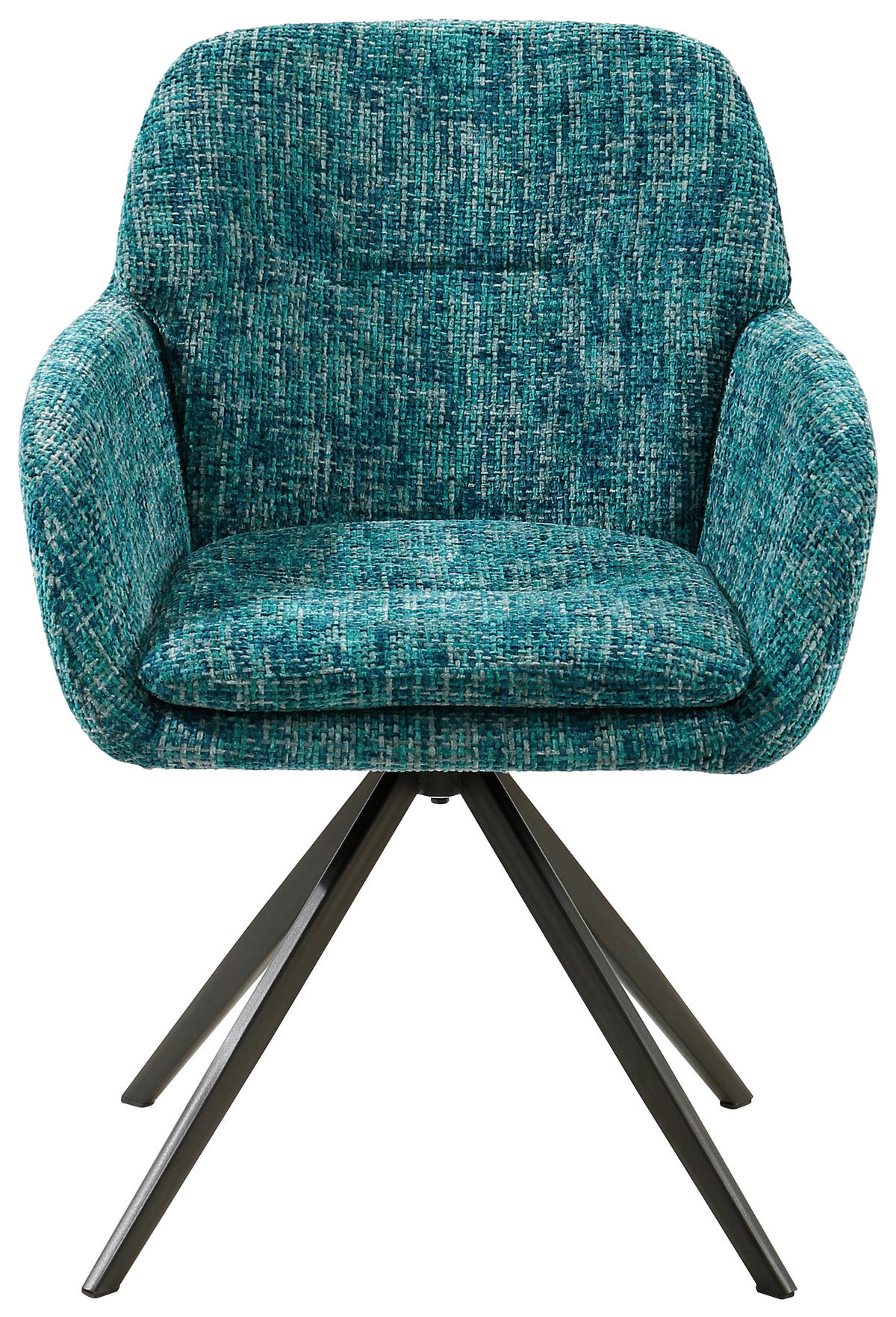 ARMLEHNSTUHL  in Eisen Chenille  - Blau/Schwarz, Design, Textil/Metall (62/82,5/66cm) - Stylife