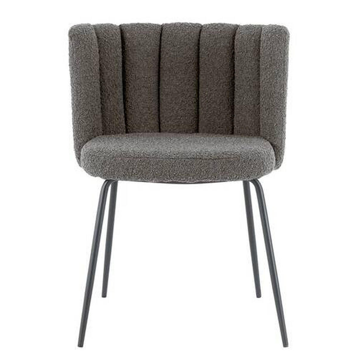 STUHL  in Eisen Bouclé Metall, Textil  - Schwarz/Grau, LIFESTYLE, Textil/Metall (53/77/53cm) - home24
