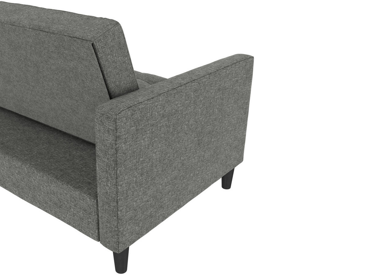 ECKSOFA PALERMO Anthrazit Webstoff, Leinenoptik Schlaffunktion, Stauraum  - Anthrazit/Schwarz, Basics, Kunststoff/Textil (213/154cm) - Livetastic