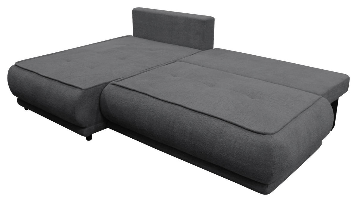 ECKSOFA PAROS Dunkelgrau Bouclé  - Dunkelgrau/Schwarz, Design, Kunststoff/Textil (179/277cm) - MID.YOU