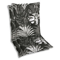 SESSELAUFLAGENSET in Grau, Schwarz, Weiß Blätter  - Schwarz/Weiß, Basics, Textil (50/7/110cm)