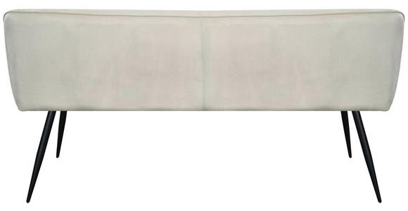 SITZBANK 163/83/63 cm Samt Beige, Schwarz  - Beige/Schwarz, Design, Textil/Metall (163/83/63cm) - Novel