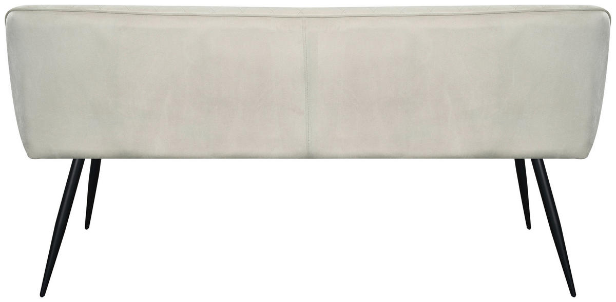 SITZBANK 163/83/63 cm Samt Beige, Schwarz  - Beige/Schwarz, Design, Textil/Metall (163/83/63cm) - Novel