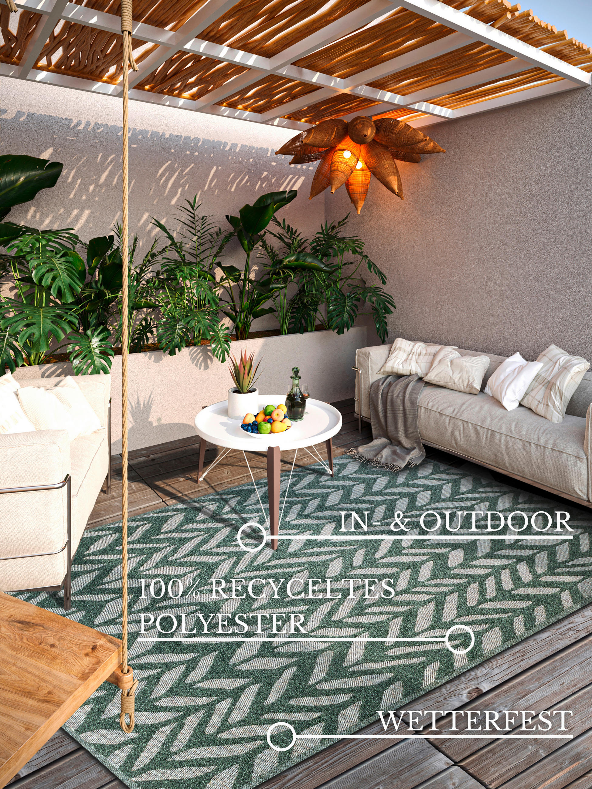 OUTDOORTEPPICH 160/230 cm Kollektion 1883 Waldgrün  - Waldgrün, Design, Kunststoff/Textil (160/230cm) - Villeroy & Boch