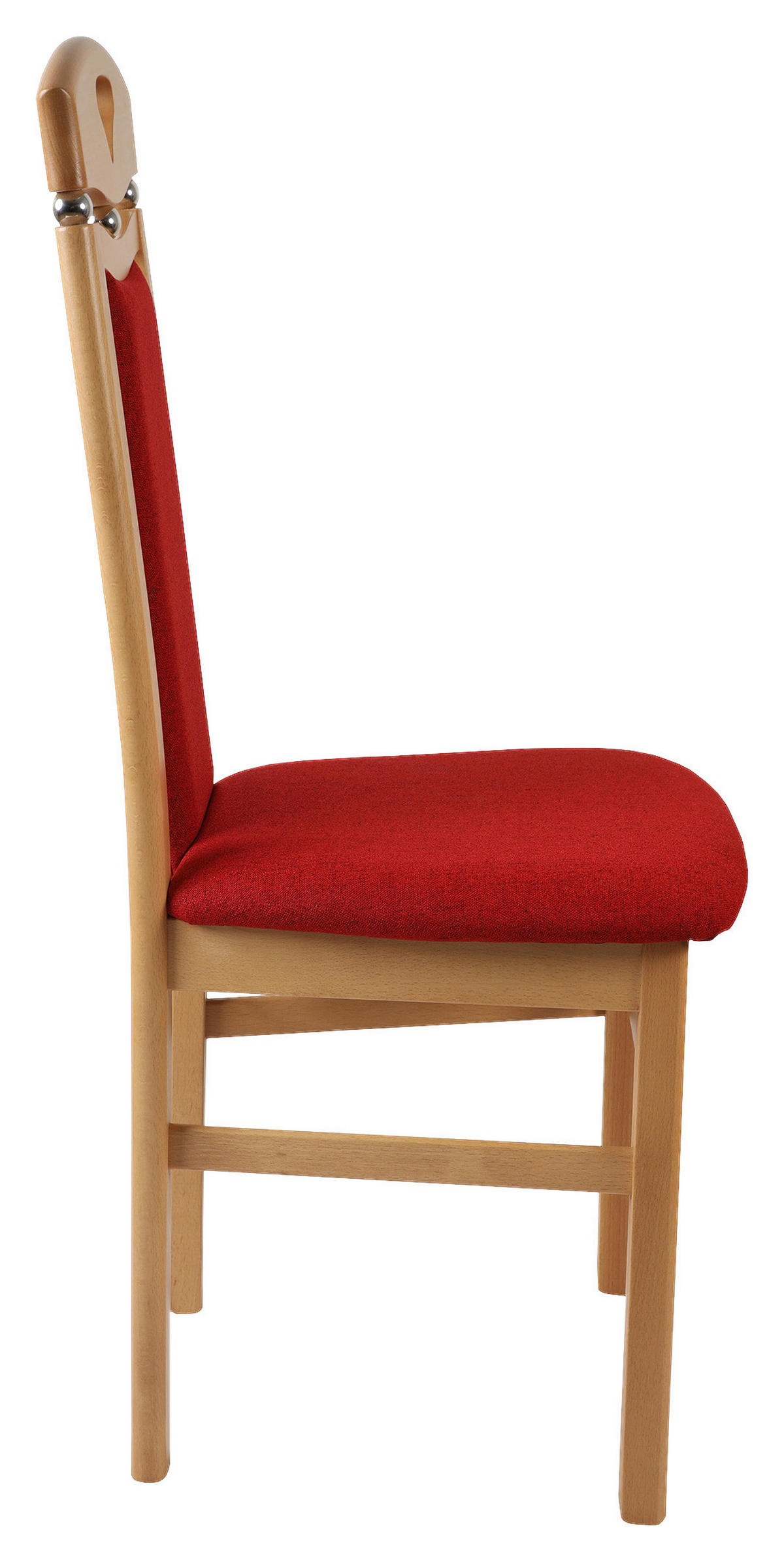 STUHL Webstoff Buchefarben, Dunkelrot Buche massiv  - Buchefarben/Dunkelrot, KONVENTIONELL, Holz/Textil (47/103/46cm) - Livetastic
