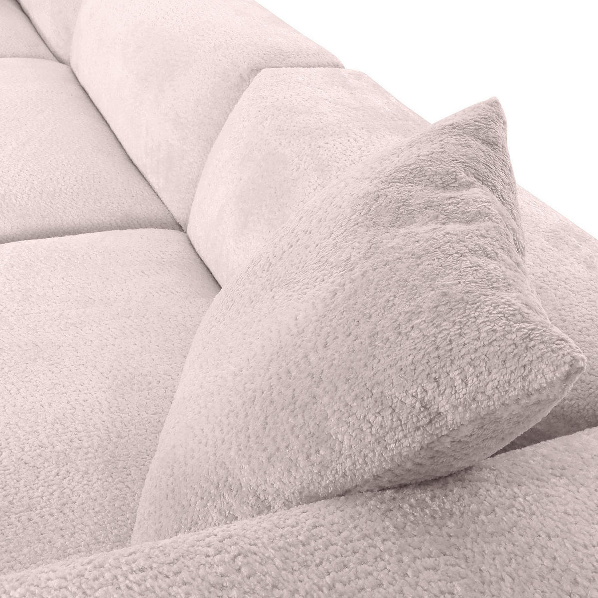 BIGSOFA Chenille Rosa  - Schwarz/Rosa, MODERN, Kunststoff/Textil (320/66/111cm) - Carryhome