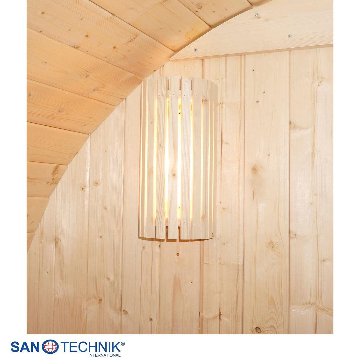 SAUNAFASS für 2 Personen Tromsö M  - Fichtefarben, KONVENTIONELL, Glas/Holz (189/120/191,5cm) - Sanotechnik