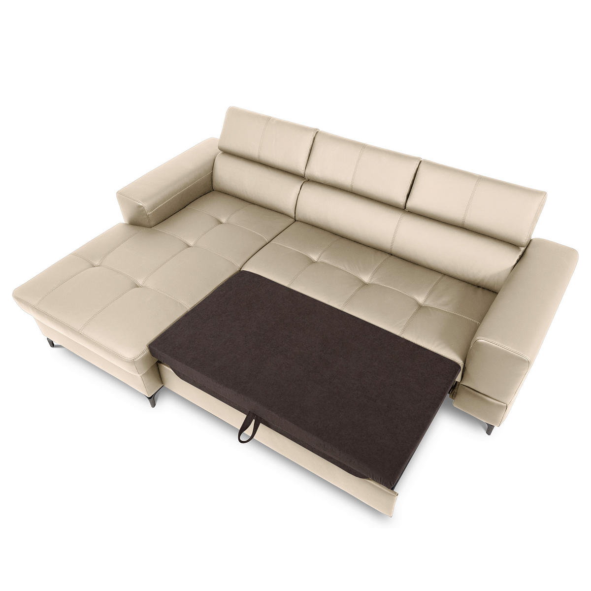 ECKSOFA  in Lederlook Echtleder Grau  - Schwarz/Grau, Design, Leder/Textil (173/247cm) - Livetastic