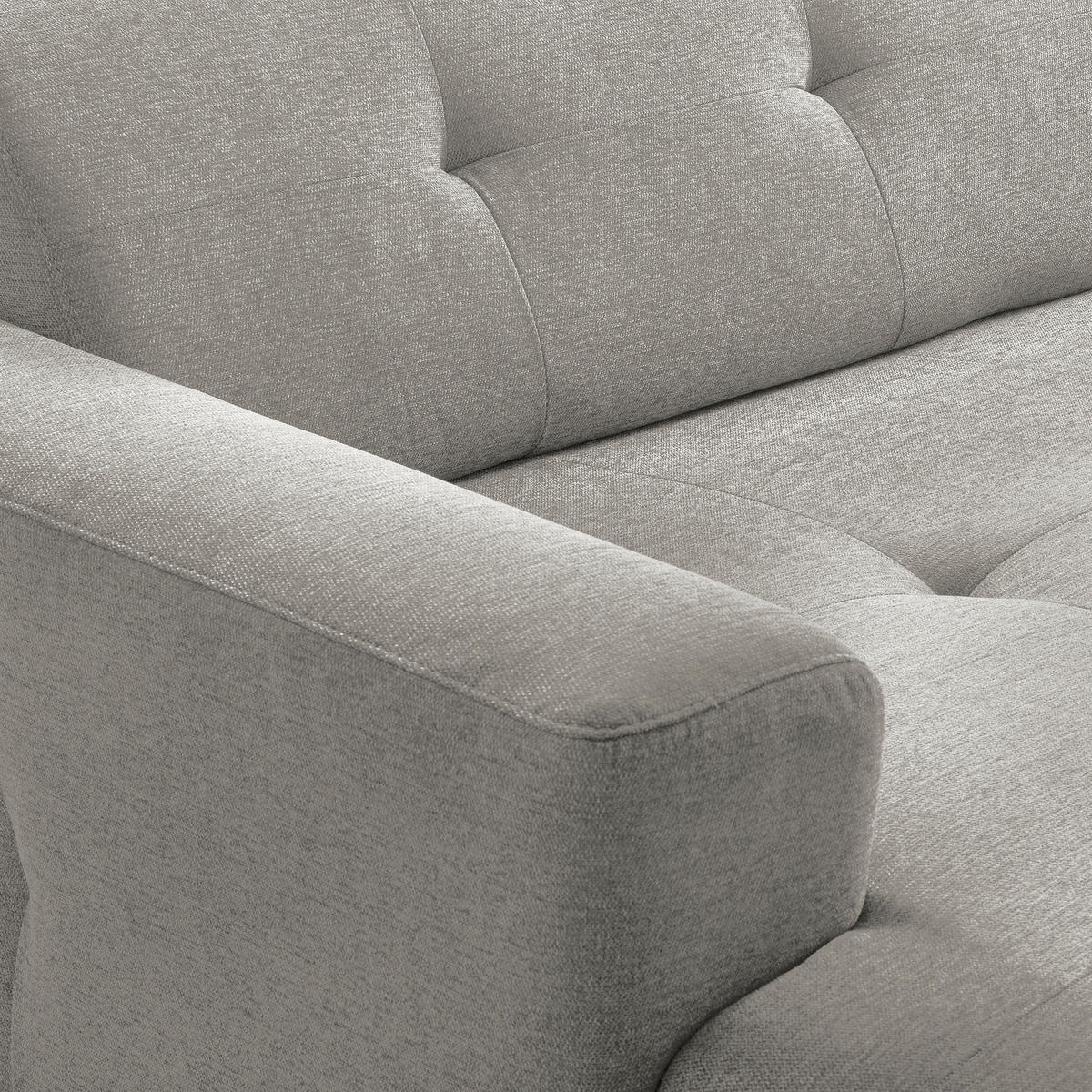 ECKSOFA AUSTIN Hellgrau Flachgewebe Sitztiefenverstellung  - Hellgrau/Schwarz, Design, Kunststoff/Textil (169/286cm) - Livetastic