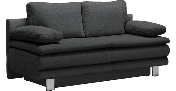 SCHLAFSOFA Bruno in Anthrazit  - Chromfarben/Anthrazit, Design, Textil/Metall (194/96/86cm) - Novel