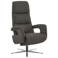 RELAXSESSEL in Leder Taupe  - Taupe/Edelstahlfarben, Design, Leder/Metall (76/119/86cm) - Dieter Knoll
