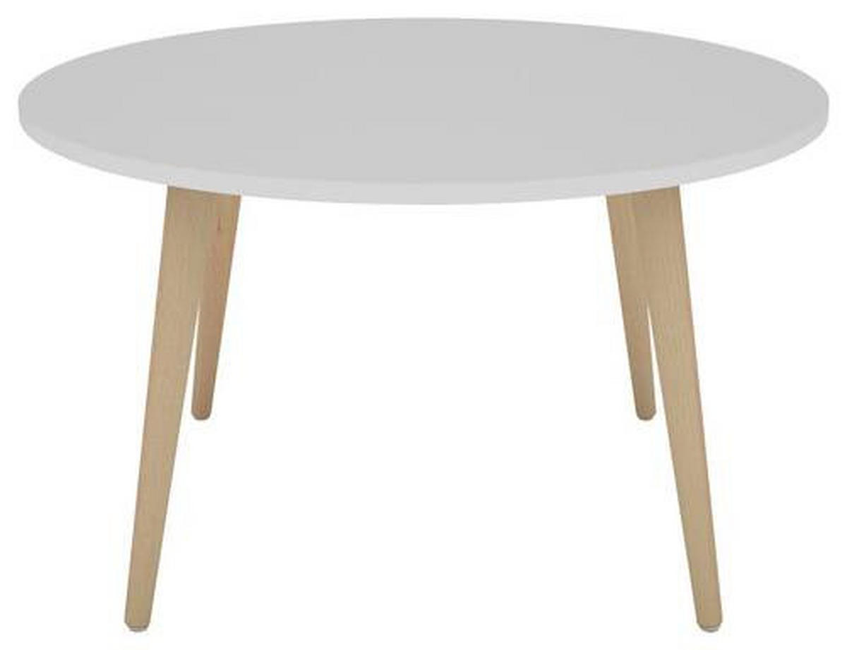 COUCHTISCH Buche massiv 80/80/46 cm rund Weiß, Eiche Artisan  - Buchefarben/Weiß, KONVENTIONELL, Holz/Holzwerkstoff (80/80/46cm) - MID.YOU