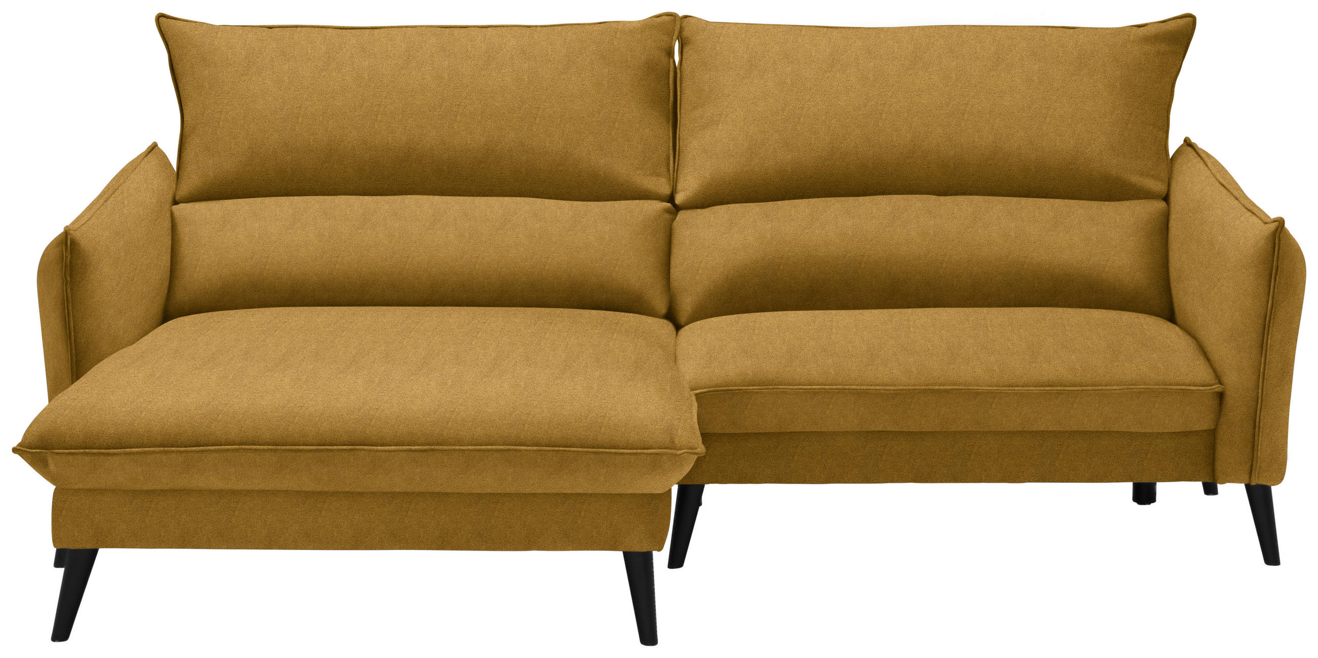 ECKSOFA Gelb Velours  - Gelb/Schwarz, Design, Holz/Textil (170/238cm) - Carryhome