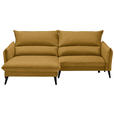 ECKSOFA in Velours Gelb  170/238 cm  - Gelb/Schwarz, Design, Holz/Textil (170/238cm) - Carryhome